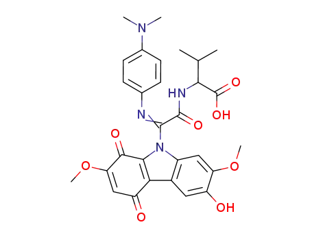 2-[2-[(E)-4-Dimethylamino-phenylimino]-2-(6-hydroxy-2,7-dimethoxy-1,4-dioxo-1,4-dihydro-carbazol-9-yl)-acetylamino]-3-methyl-butyric acid