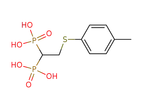 Molecular Structure of 87774-69-4 ((1-Phosphono-2-p-tolylsulfanyl-ethyl)-phosphonic acid)