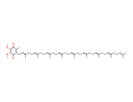 Molecular Structure of 60684-34-6 (2,5-Cyclohexadiene-1,4-dione,
2,3-dimethoxy-5-methyl-6-(3,7,11,15,19,23,27,31,35-nonamethyl-2,6,1
0,14,18,22,26,30,34-hexatriacontanonaenyl)-)