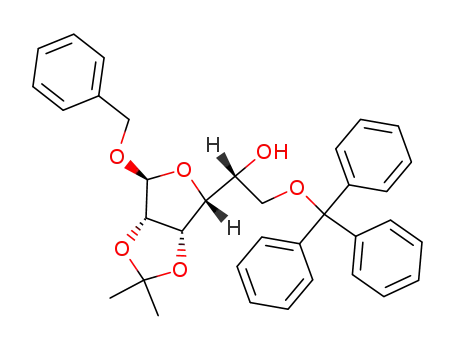 Molecular Structure of 91364-11-3 (BENZYL 2,3-O-ISOPROPYLIDENE-6-TRITYL-ALPHA-D-MANNOFURANOSE)