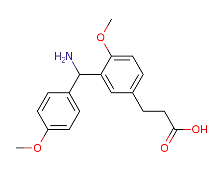 Molecular Structure of 117286-86-9 (3-(3-(amino-4-methoxyphenylmethyl)-4-methoxyphenyl)propionic acid)
