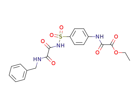 Molecular Structure of 81717-23-9 (Acetic acid, oxo((4-(((oxo((phenylmethyl)amino)acetyl)amino)sulfonyl)p henyl)amino)-, ethyl ester)