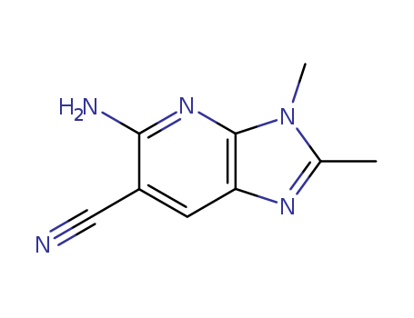 Molecular Structure of 124032-68-4 (3H-Imidazo[4,5-b]pyridine-6-carbonitrile, 5-amino-2,3-dimethyl-)