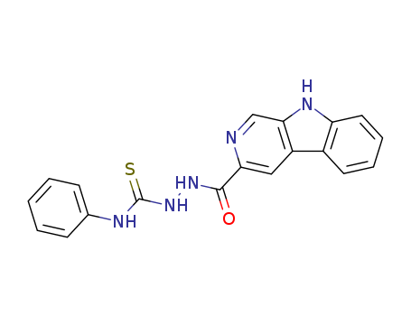 Molecular Structure of 105577-86-4 (9H-Pyrido[3,4-b]indole-3-carboxylic acid,
2-[(phenylamino)thioxomethyl]hydrazide)