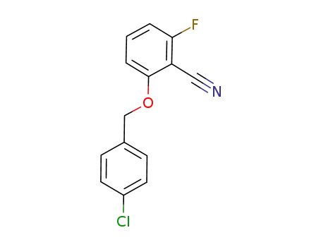 Molecular Structure of 175204-10-1 (2-FLUORO-6-(4-CHLOROBENZYLOXY)BENZONITRILE)