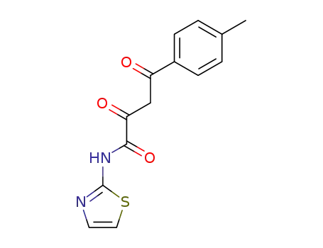 Molecular Structure of 130421-42-0 (4-(4-methylphenyl)-2,4-dioxo-N-1,3-thiazol-2-ylbutanamide)