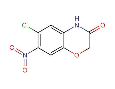 Molecular Structure of 116862-22-7 (6-CHLORO-7-NITRO-2H-1,4-BENZOXAZIN-3(4H)-ONE)