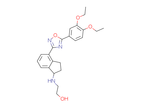 2-(4-(5-(3,4-diethoxyphenyl)-1,2,4-oxadiazol-3-yl)-2,3-dihydro-1H-inden-1-yl amino) ethanol