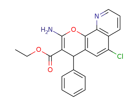 4H-Pyrano[3,2-h]quinoline-3-carboxylic acid,
2-amino-6-chloro-4-phenyl-, ethyl ester
