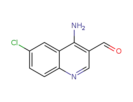 Molecular Structure of 1307301-10-5 (4-amino-6-chloroquinoline-3-carbaldehyde)