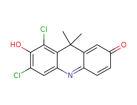 Molecular Structure of 880764-55-6 (2(9H)-Acridinone, 6,8-dichloro-7-hydroxy-9,9-dimethyl-)