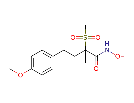 Molecular Structure of 1289622-76-9 (N-hydroxy-4-(4-methoxyphenyl)-2-methyl-2-(methylsulfonyl)butanamide)