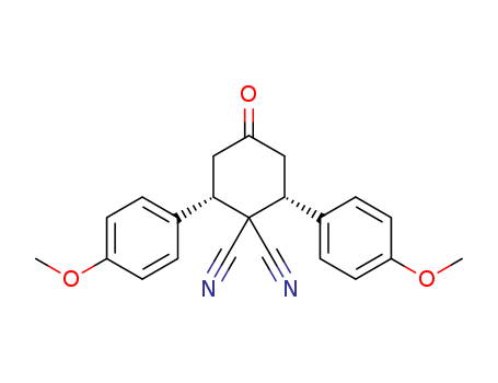 1,1-Cyclohexanedicarbonitrile, 2,6-bis(4-methoxyphenyl)-4-oxo-, cis-