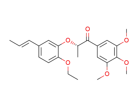 Molecular Structure of 657393-36-7 (1-Propanone,
2-[2-ethoxy-5-(1E)-1-propenylphenoxy]-1-(3,4,5-trimethoxyphenyl)-,
(2S)-)