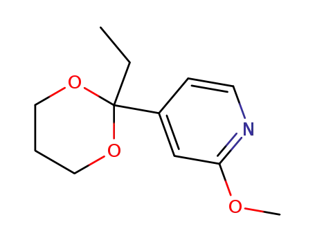 Molecular Structure of 219832-71-0 (Pyridine, 4-(2-ethyl-1,3-dioxan-2-yl)-2-methoxy-)