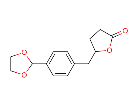Molecular Structure of 1401468-38-9 (5-(4-(1,3-dioxolan-2-yl)benzyl)dihydrofuran-2(3H)-one)