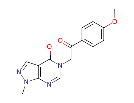 Molecular Structure of 1234320-82-1 (5-[2-(4-methoxyphenyl)-2-oxoethyl]-1-methyl-1H-pyrazolo[3,4-d]pyrimidin-4(5H)-one)