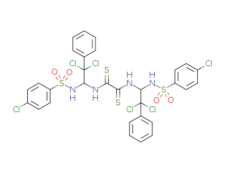 Molecular Structure of 1377583-60-2 (N,N'-bis[2,2-dichloro-1-(4-chlorophenylsulfonylamino)-2-phenylethyl]ethanebis(thioamide))