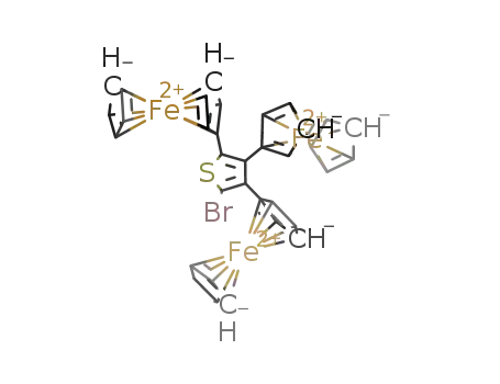 Molecular Structure of 1362991-84-1 (2-bromo-3,4,5-triferrocenylthiophene)