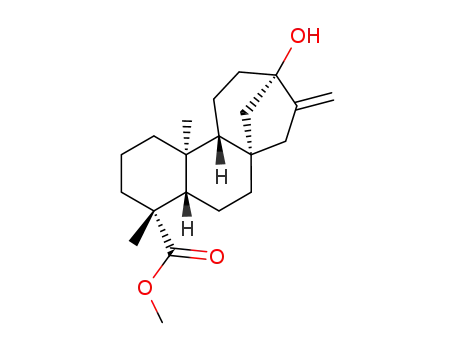 Molecular Structure of 14364-16-0 (methyl (4R,4aS,6aR,9S,11aR,11bS)-9-hydroxy-4,11b-dimethyl-8-methylenetetradecahydro-6a,9-methanocyclohepta[a]naphthalene-4-carboxylate)