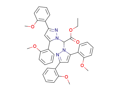 Molecular Structure of 1414813-93-6 (ethyl 2,2-bis(3,5-bis(2-methoxyphenyl)-1H-pyrazol-1-yl)acetate)