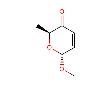 33647-82-4,methyl 2,3,6-trideoxy-alpha-glycero-hex-2-enopyranosid-4-ulose,2H-Pyran-3(6H)-one,6-methoxy-2-methyl-, (2R-trans)- (9CI); D-glycero-Hex-2-enopyranosid-4-ulose,methyl 2,3,6-trideoxy-, a- (8CI)