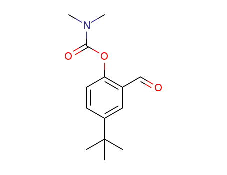 Molecular Structure of 1581705-40-9 (dimethylcarbamic acid 2-formyl-4-tert-butylphenyl ester)