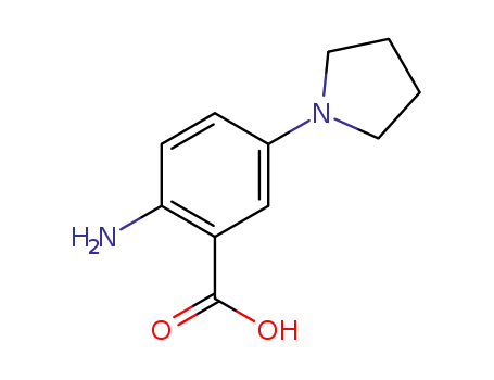 Molecular Structure of 159526-21-3 (Benzoic acid, 2-amino-5-(1-pyrrolidinyl)- (9CI))