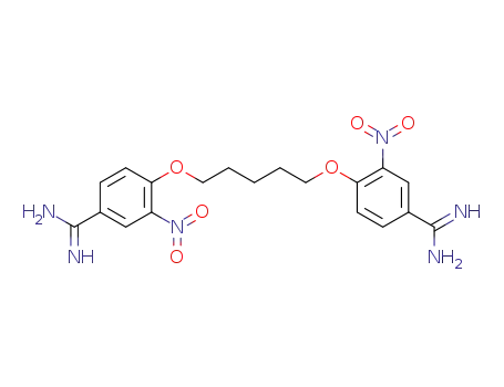 Molecular Structure of 125901-98-6 (4-[5-(4-carbamimidoyl-2-nitro-phenoxy)pentoxy]-3-nitro-benzenecarboxim idamide)
