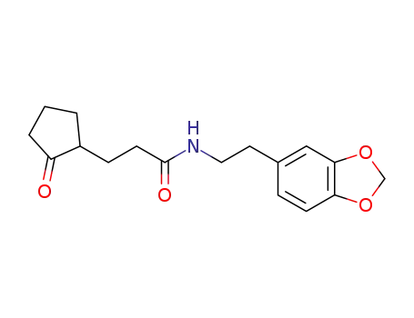 Molecular Structure of 114942-64-2 (N-<2-<3,4-(methylenedioxy)phenyl>ethyl>-3-(2-oxocyclopentyl)propionamide)