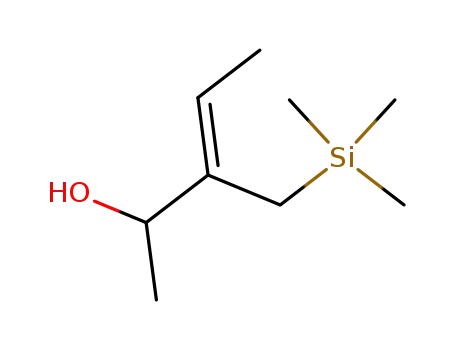 Molecular Structure of 141023-16-7 ((Z)-3-((trimethylsilyl)methyl)pent-3-en-2-ol)
