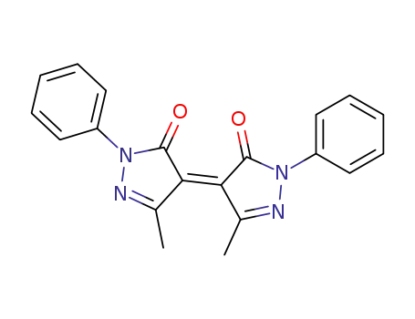 Molecular Structure of 6334-24-3 ((4E)-5-methyl-4-(3-methyl-5-oxo-1-phenyl-pyrazol-4-ylidene)-2-phenyl-p yrazol-3-one)