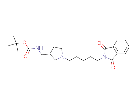 Molecular Structure of 173340-37-9 (Carbamic acid,
[[1-[5-(1,3-dihydro-1,3-dioxo-2H-isoindol-2-yl)pentyl]-3-pyrrolidinyl]meth
yl]-, 1,1-dimethylethyl ester)