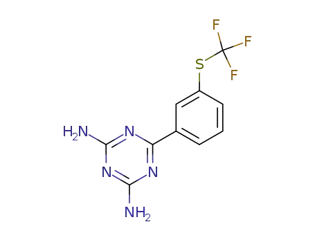 Molecular Structure of 65052-47-3 (1,3,5-Triazine-2,4-diamine, 6-[3-[(trifluoromethyl)thio]phenyl]-)