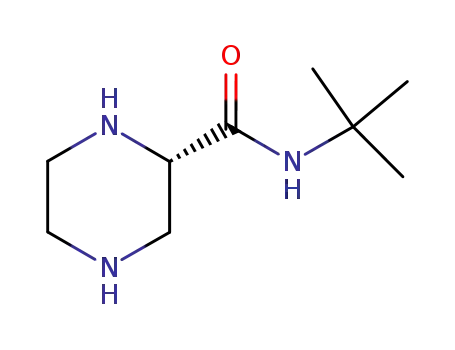 Molecular Structure of 166941-47-5 ((S)-(-)-2-T-BUTYL-2-PIPERAZINECARBOXAMIDE)
