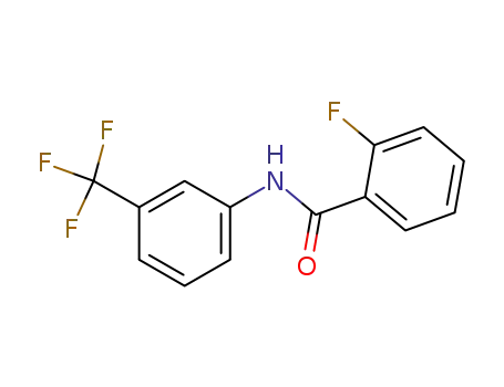 Molecular Structure of 2053-95-4 (2-Fluoro-N-[3-(trifluoroMethyl)phenyl]benzaMide, 97%)
