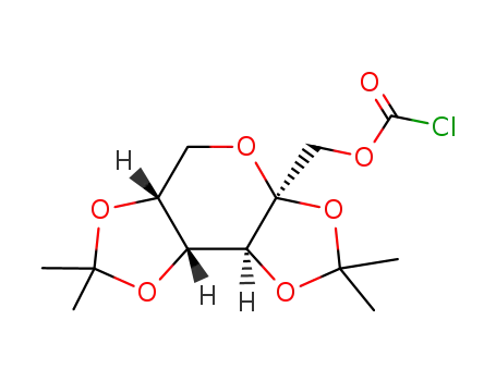 Molecular Structure of 157719-19-2 (2,3:4,5-di-O-isopropylidene-β-D-fructopyranose-10-chloroformate)