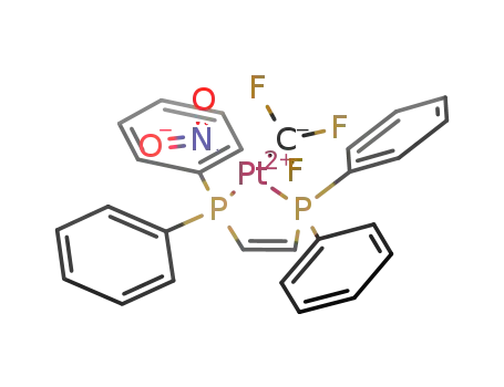 Molecular Structure of 79299-90-4 ([(1,1',2,2'-bisdiphenylphosphinoethylene)Pt(CF<sub>3</sub>)(NO<sub>2</sub>)])