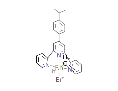 Molecular Structure of 654085-21-9 (Rh(III)Br<sub>2</sub>(ethenyl)(4'-(4-tertbutylphenyl)-2,2':6',2''-terpyridine))