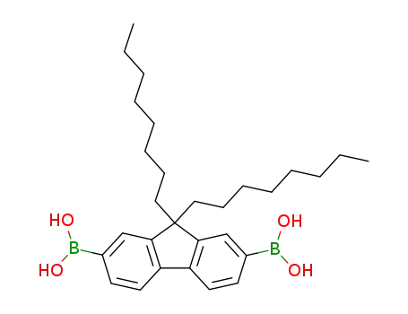 Molecular Structure of 258865-48-4 (9 9-DIOCTYLFLUORENE-2 7-DIBORONIC ACID)