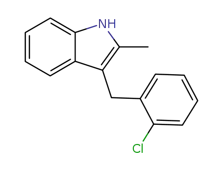 Molecular Structure of 7791-54-0 (1H-Indole, 3-[(2-chlorophenyl)methyl]-2-methyl-)