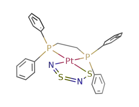 Molecular Structure of 104185-17-3 ((Pt(S<sub>2</sub>N<sub>2</sub>)(Ph<sub>2</sub>PCH<sub>2</sub>CH<sub>2</sub>PPh<sub>2</sub>)))