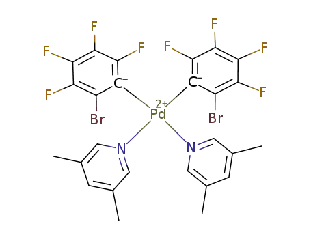 Molecular Structure of 227088-13-3 (cis-[Pd(2-C<sub>6</sub>BrF<sub>4</sub>)2(3,5-Me<sub>2</sub>py)2])