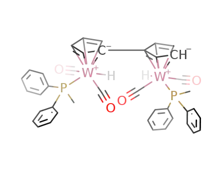 Molecular Structure of 245730-36-3 ((η(5);η(5)-fulvalene)W2(CO)4(P(C6H5)2CH3)2H2)