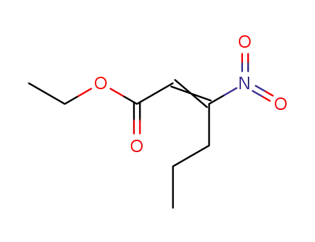 Molecular Structure of 38827-85-9 (2-Hexenoic acid, 3-nitro-, ethyl ester)