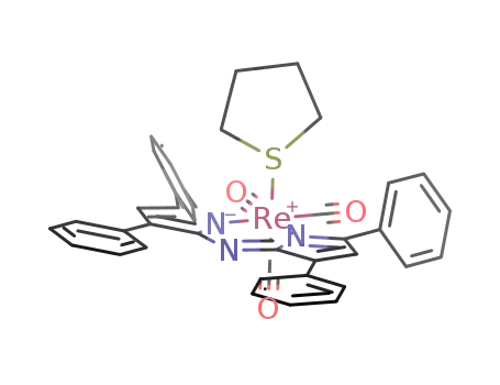Molecular Structure of 1192803-75-0 (fac-[Re(CO)3(tetrahydrothiophene)((Ph<sub>2</sub>C<sub>4</sub>HN)2N)])
