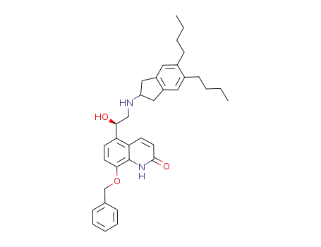 Molecular Structure of 1225285-24-4 (8-benzyloxy-5-[(R)-1-hydroxy-2-(5,6-di-n-butylindan-2-ylamino)-ethyl]-1H-quinolin-2-one)