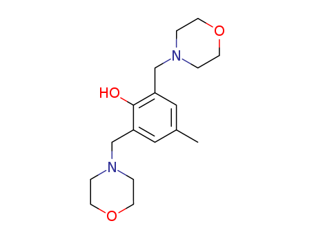 Molecular Structure of 140215-97-0 (Phenol, 4-methyl-2,6-bis(4-morpholinylmethyl)-)