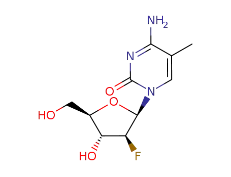 Molecular Structure of 78636-53-0 (2'-fluoro-5-methylarabino-furanosylcytosine)