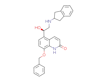 Molecular Structure of 1225285-21-1 (8-benzyloxy-5-[(R)-1-hydroxy-2-(indan-2-ylamino)-ethyl]-1H-quinolin-2-one)